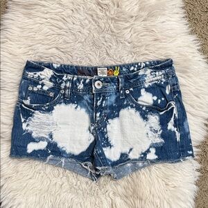 Vintage Y2K Mudd Distressed Acid‎ Wash Denim Cutoff Shorts Low Rise Size 5